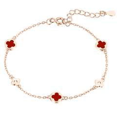 Agate Four Leaf Clover Bracelet