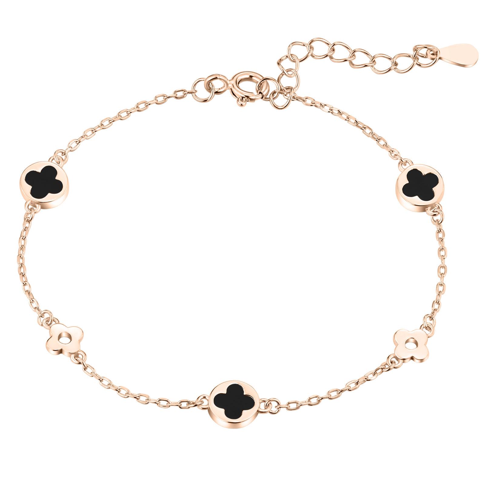 Agate Four Leaf Clover Bracelet