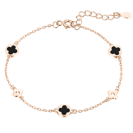 Agate Four Leaf Clover Bracelet