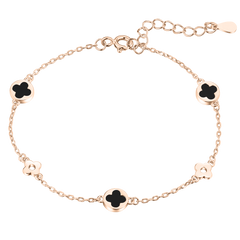 Agate Four Leaf Clover Bracelet