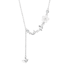 Delicate Pearl Pendant Necklace with Sparkling Cubic Zirconia