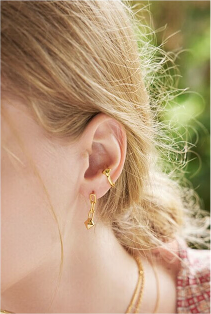 18K Gold Plated Rivet Chain Earrings