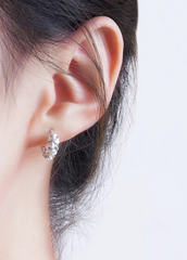 Delicate Elegance: Cherry Blossom Hoop Earrings in Sterling Silver