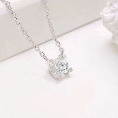 Elegant Brilliance: 18K White Gold Pendant Necklace with 0.3ct Lab-Created Diamond
