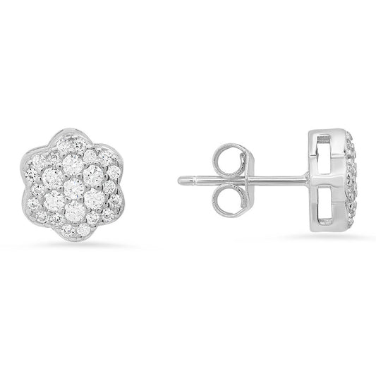 Dainty Charm: Sterling Silver Petite Flower Stud Earrings