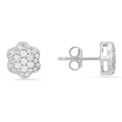 Dainty Charm: Sterling Silver Petite Flower Stud Earrings