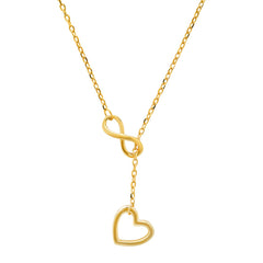 Delicate Sterling Silver Infinity Heart Y Necklace