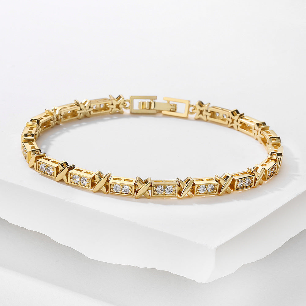 Gold Plated Cubic Zirconia Tennis Bracelet