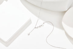 Delicate Pearl Pendant Necklace with Sparkling Cubic Zirconia