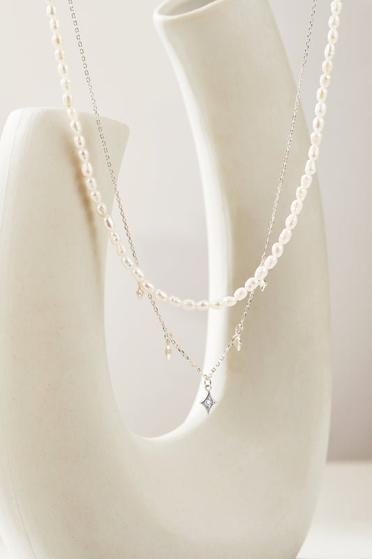 Layered Freshwater Pearl and Sterling Silver Necklace