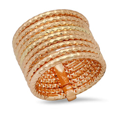 Textured Elegance: 18K Gold Plated Brass Hammered Stackable Ring