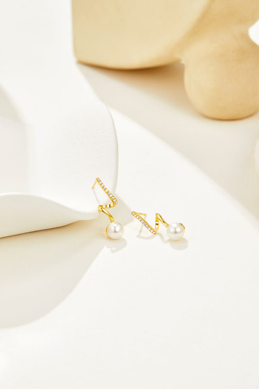 Delicate Hoops with Luminous Pearls and Sparkling Zirconia
