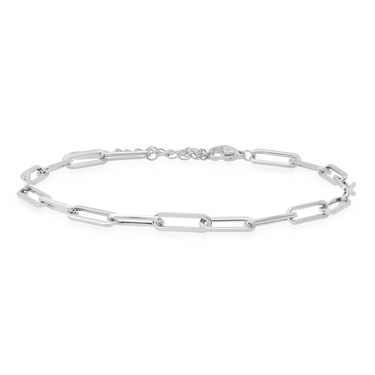 Modern Minimalism: 18K Gold Plated Stainless Steel Paperclip Anklet