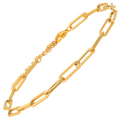 Modern Minimalism: 18K Gold Plated Stainless Steel Paperclip Anklet