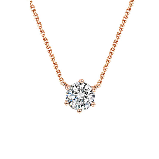 18K Rose Gold Pendant Necklace with 0.3 Carat Lab-Created Diamond