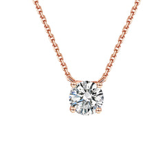 18K Rose Gold Pendant Necklace with 0.3 Carat Lab-Created Diamond