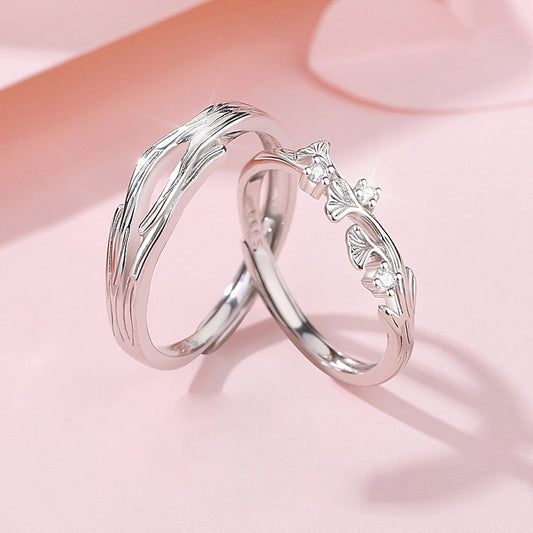 Enchanting Fantasy Couple Rings in Sterling Silver