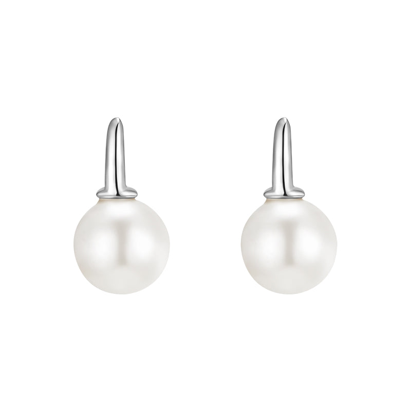 Luminous Pearl Stud Earrings in Sterling Silver