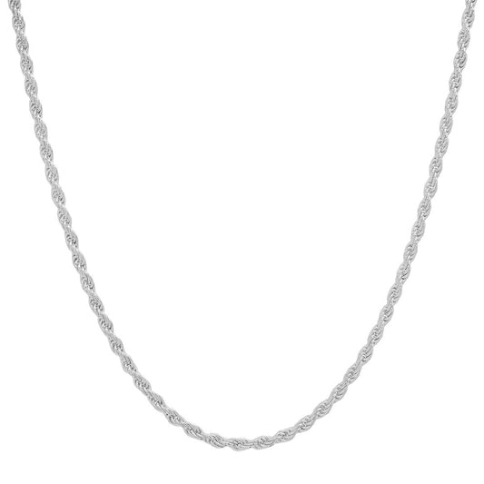 Sterling Silver Italian Unisex Rope Chain - 18"-30" Made in Italy