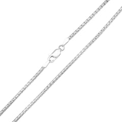 Sterling Silver Italian Unisex Round Box Chain - 18"-24" Made in Italy