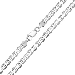 Italian-Made Sterling Silver Thick Mariner Chain (22" or 24")