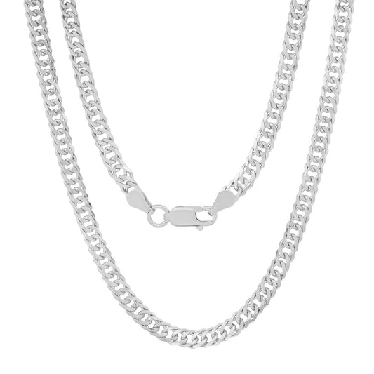Sterling Silver Italian Unisex Miami Cuban Double Curb Chain - 22"-24" Made in Italy