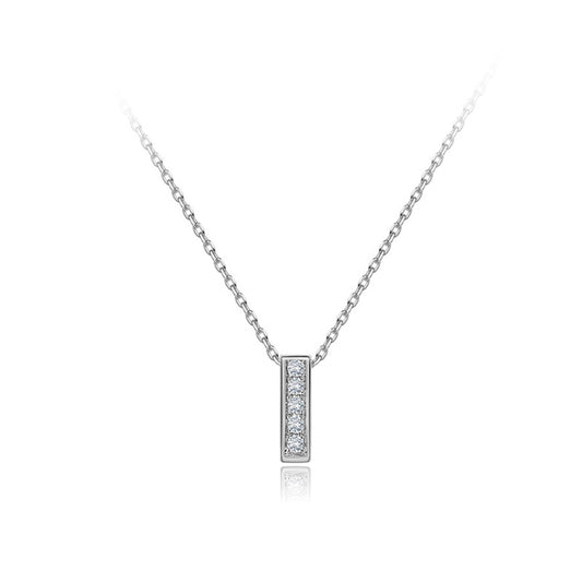 18K White Gold Pendant Necklace with Lab-Created Diamond