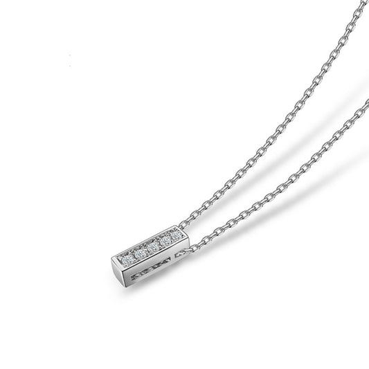 18K White Gold Pendant Necklace with Lab-Created Diamond
