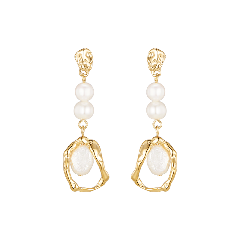Delicate Pearl Drop Earrings in Sterling Silver