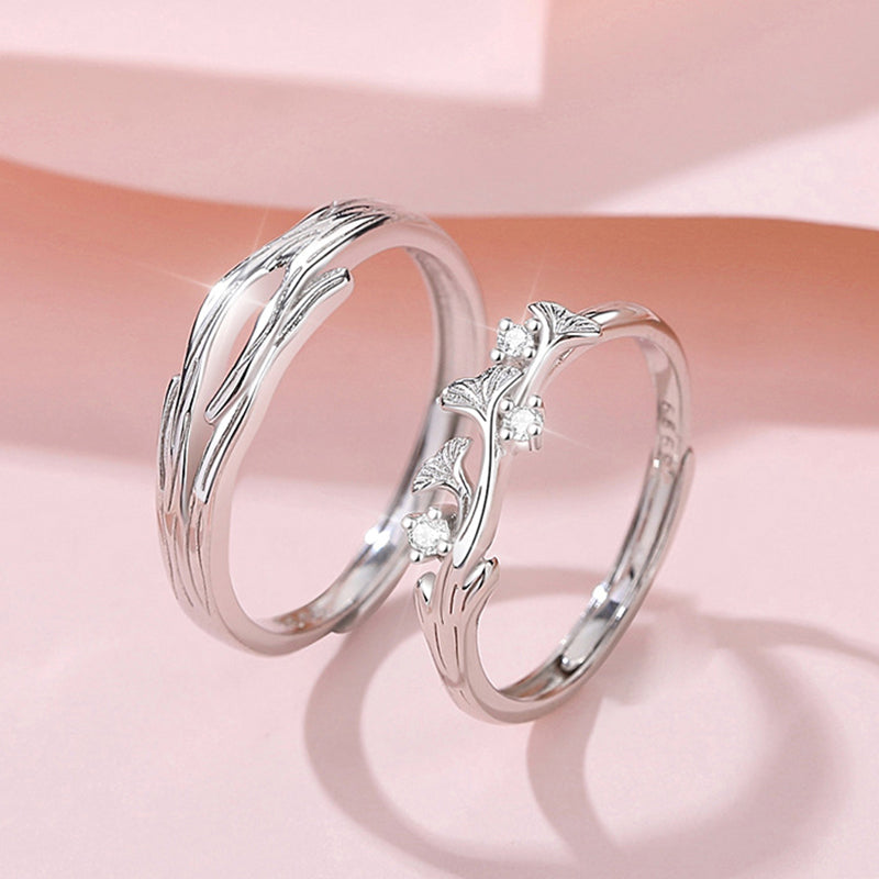 Enchanting Fantasy Couple Rings in Sterling Silver