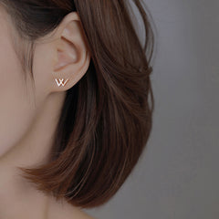 Sterling Silver "W" Stud Earrings, Inspired Design, Timeless Beauty…