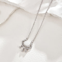 Scuttle in Style: Sideways Shine Sterling Silver Crab Necklace with CZ