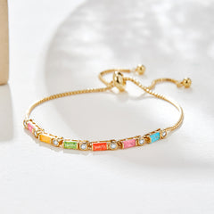 Gleaming Rainbow: Sweet Treats on Your Wrist (Gold-Plated Candy Charm Bracelet)