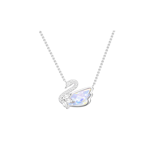 Silver Aurora Swan Necklace