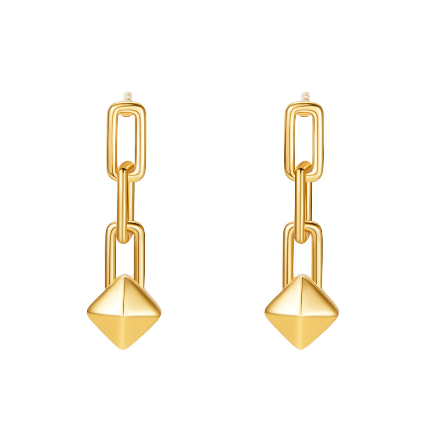 18K Gold Plated Rivet Chain Earrings