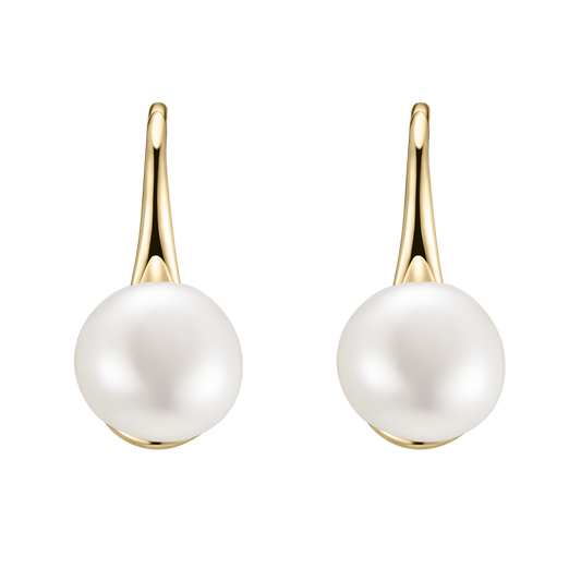 Shimmering Pearl and Gold Earrings