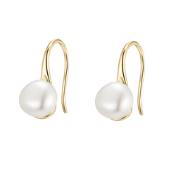 Shimmering Pearl and Gold Earrings