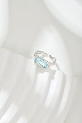 S925 Sterling Silver + Zircon Silver Weight: Approx. 2.83g Adjustable Opening, Size 14